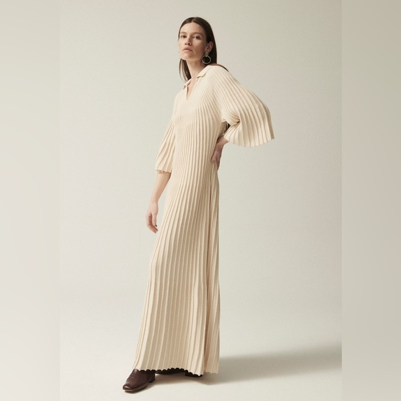💌SOLD💌 Misha & Puff Accordion Concerto Pleated Dress Merino Wool Alpaca Silk - Picture 2 of 7